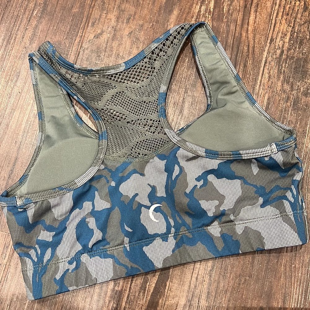 Zyia athletic sports bra womens small athleisure workout bra gym Camo green bra - Picture 3 of 7